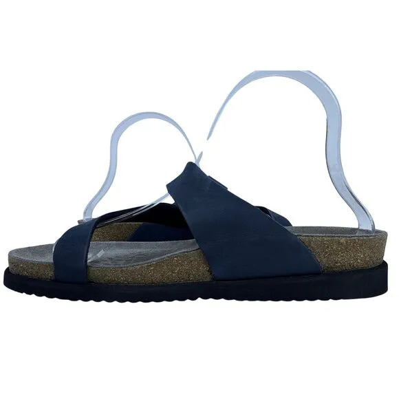 Mephisto Women's Helen Thong Sandal in Navy Leather, Size EU 39 / US 9