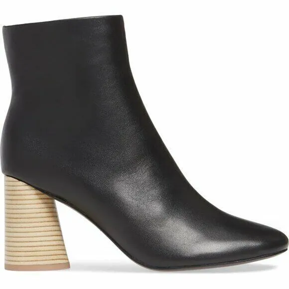 MERCEDES CASTILLO &quot;Tomara&quot; Cone Heel Black Leather Boots US 7/37