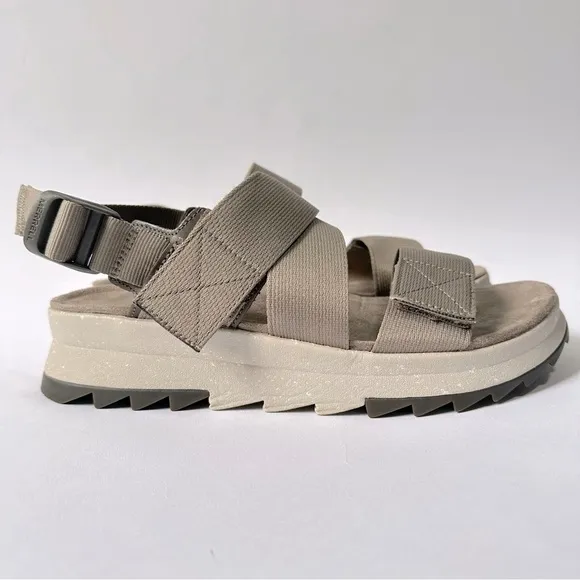 Merrell Alpine Cush Backstrap sandals gray brindle hiking comfort velcro