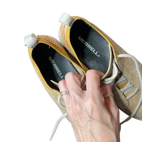 Merrell Women's GRIDWAY Canvas Lace Up Sneakers Yellow Size 7