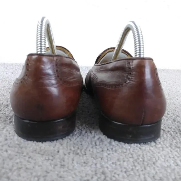 Mezlan Havana Tassel Loafers Mens 7.5 Dress Shoes Cap Toe Brown Leather Spain