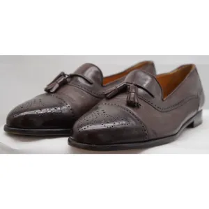 Mezlan Havana Tassel Loafers Men's Dark Brown Leather Size 10.5
