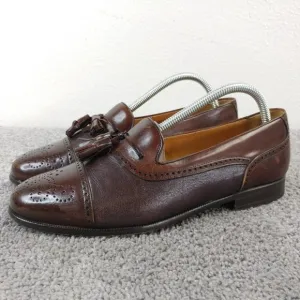 Mezlan Havana Tassel Loafers Mens Size 7.5 Wide Brown Leather Made In Spain