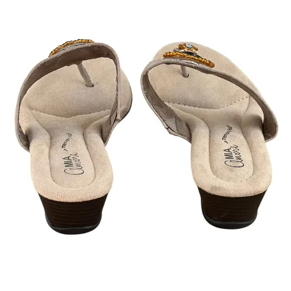 Mia Amore Berenice Jeweled Embellished Wedge Thong Sandals 10 M
