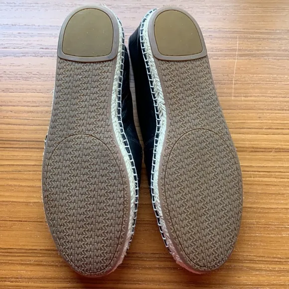 Michael Kors Black Leather Lola Espadrilles White Flowers