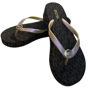 ☆Michael Kors Brown Signature Logo Thong Sandals☆