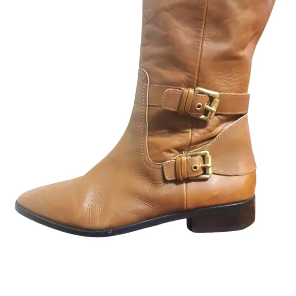 Michael Kors Cognac Buckled Riding Boots Women's Brown Knee High Boots sz 10