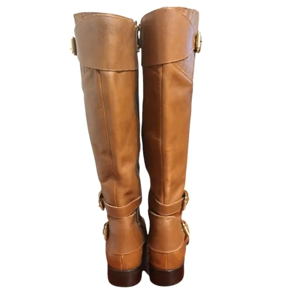 Michael Kors Cognac Buckled Riding Boots Women's Brown Knee High Boots sz 10