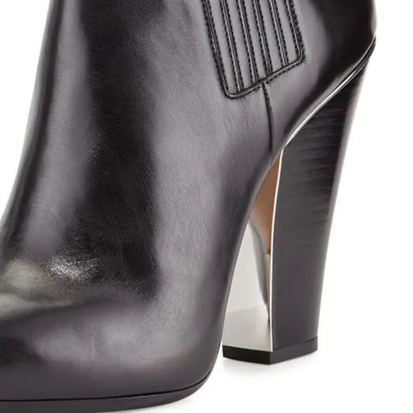 MICHAEL KORS® Collection -Black Lacy Pointed-toe Boots/Booties