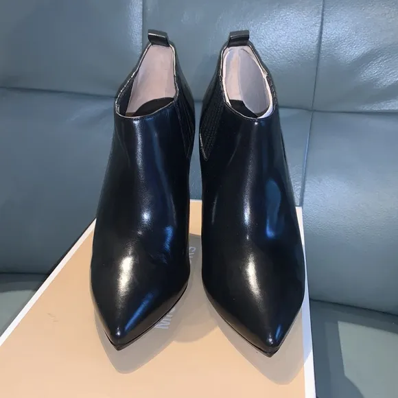 MICHAEL KORS® Collection -Black Lacy Pointed-toe Boots/Booties
