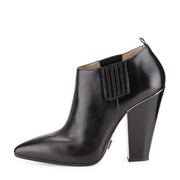 MICHAEL KORS® Collection -Black Lacy Pointed-toe Boots/Booties