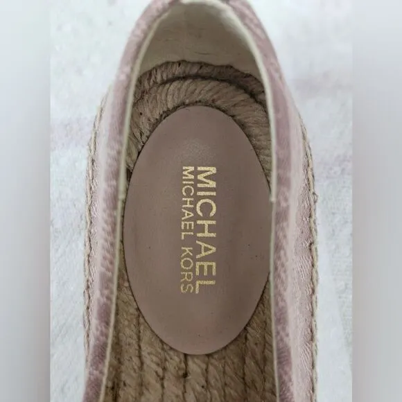MICHAEL KORS Kendrick Espadrille Slip On Flats Women’s Size 7 Pink Rare NEW
