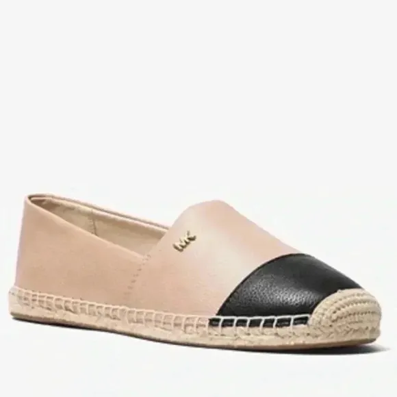 Michael Kors Kendrick Leather Slip- on Espadrilles Sz 8