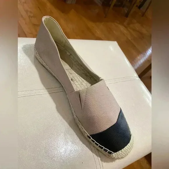 Michael Kors Kendrick Leather Slip- on Espadrilles Sz 8