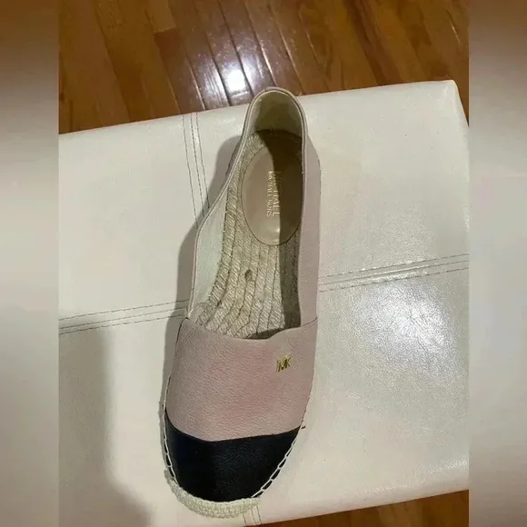 Michael Kors Kendrick Leather Slip- on Espadrilles Sz 8