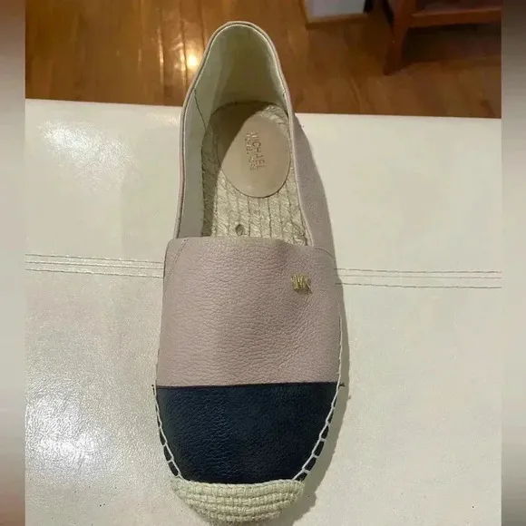 Michael Kors Kendrick Leather Slip- on Espadrilles Sz 8