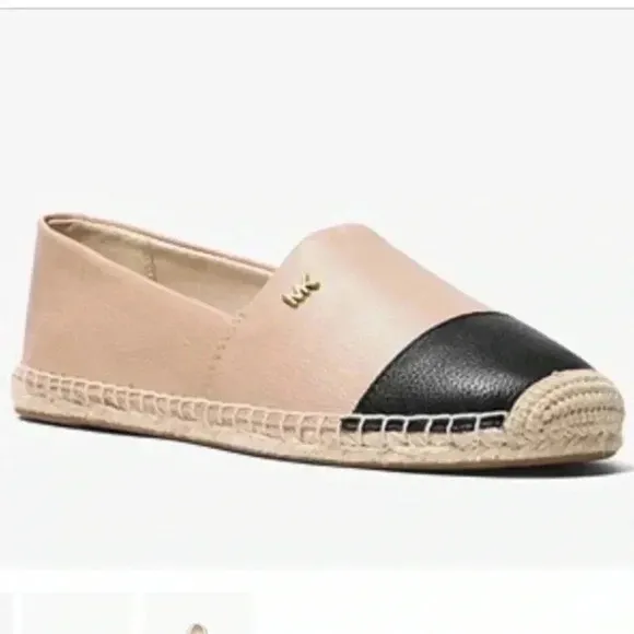 Michael Kors Kendrick Leather Slip- on Espadrilles Sz 8