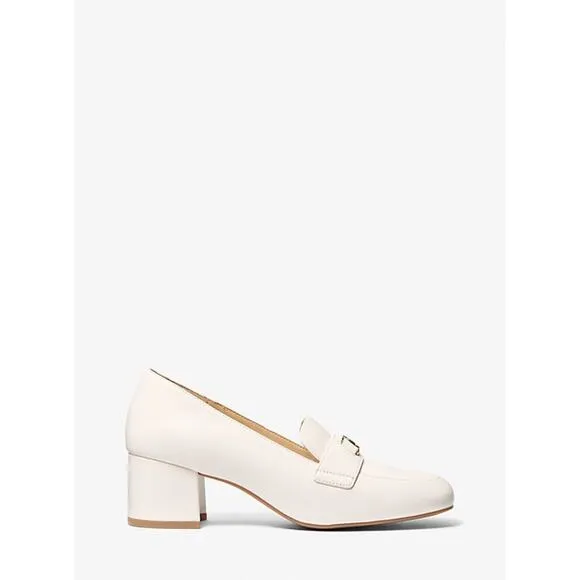 MICHAEL KORS MINDY CLASSIC FLEX HEELED LEATHER LOAFER, NEW IN BOX SZ 7M IN CREAM