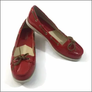 𝅺michael Kors Red Patent Leather Loafers