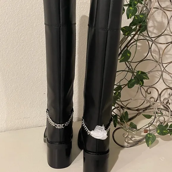 Michael Kors Wide Calf Black Over the Knee Boots with Block Heel