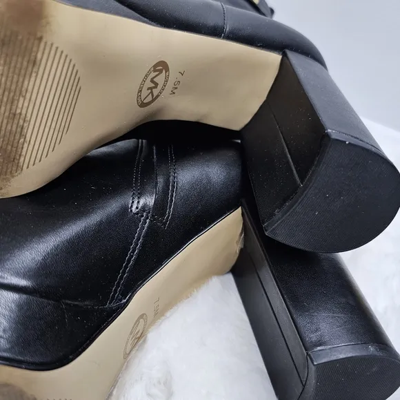 Michael Michael Kors Parker MK charm black heel boots  7.5