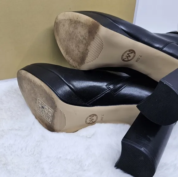 Michael Michael Kors Parker MK charm black heel boots  7.5