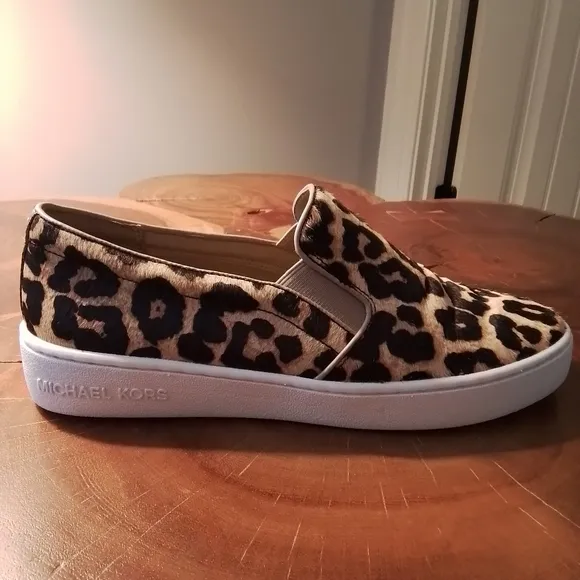 Michael Michael Kors Slip-on Sneakers in Calf Hair Leopard Print - 7.5