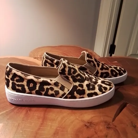 Michael Michael Kors Slip-on Sneakers in Calf Hair Leopard Print - 7.5