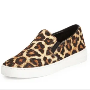 Michael Michael Kors Slip-on Sneakers in Calf Hair Leopard Print - 7.5