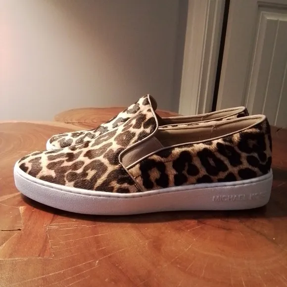 Michael Michael Kors Slip-on Sneakers in Calf Hair Leopard Print - 7.5
