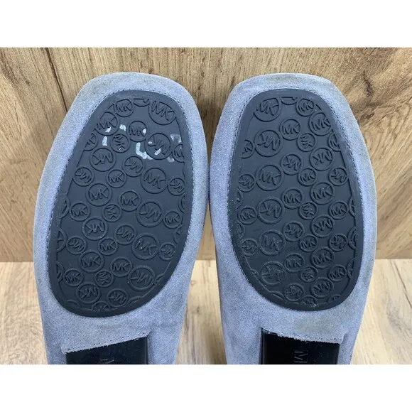 Michael Michael Kors Winsor Loafers Women's 7.5 M Gray Leather Slip On Shoes