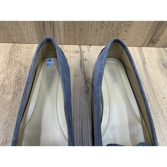Michael Michael Kors Winsor Loafers Women's 7.5 M Gray Leather Slip On Shoes