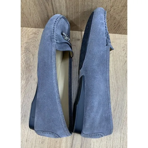 Michael Michael Kors Winsor Loafers Women's 7.5 M Gray Leather Slip On Shoes