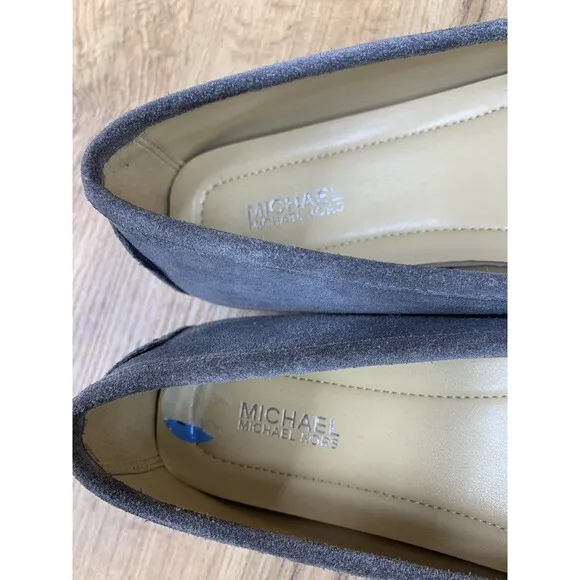 Michael Michael Kors Winsor Loafers Women's 7.5 M Gray Leather Slip On Shoes
