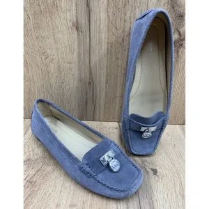 Michael Michael Kors Winsor Loafers Women's 7.5 M Gray Leather Slip On Shoes