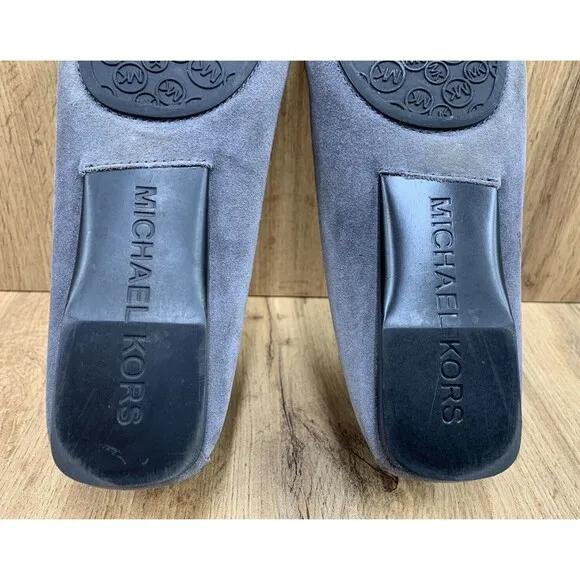 Michael Michael Kors Winsor Loafers Women's 7.5 M Gray Leather Slip On Shoes