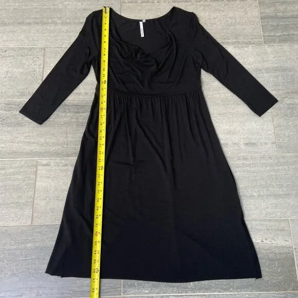 Michael Stars Cowl Neck Soft Jersey Knit Midi Dress Black Size 1(S/M)