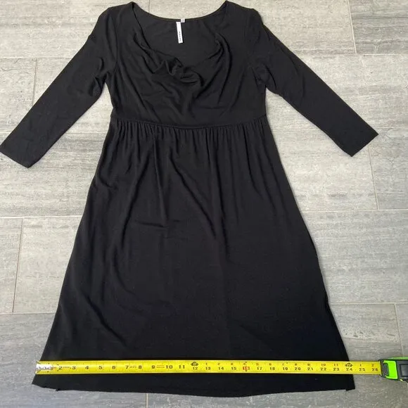 Michael Stars Cowl Neck Soft Jersey Knit Midi Dress Black Size 1(S/M)