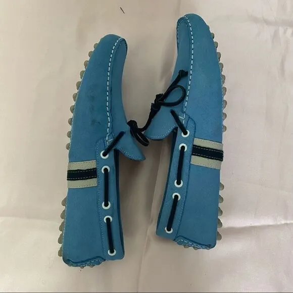 Mike Konos Blue Suede  Loafers Moccasins 11.5
