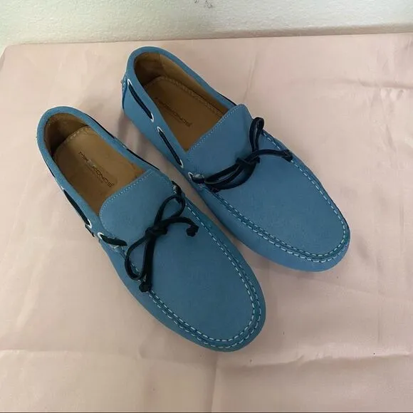 Mike Konos Blue Suede  Loafers Moccasins 11.5