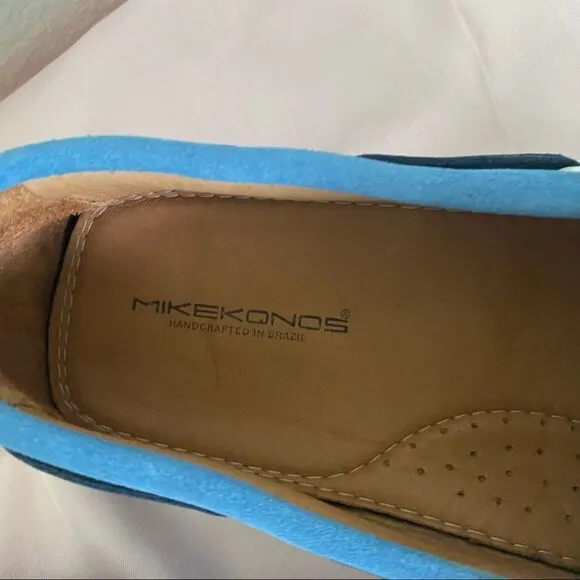 Mike Konos Blue Suede  Loafers Moccasins 11.5