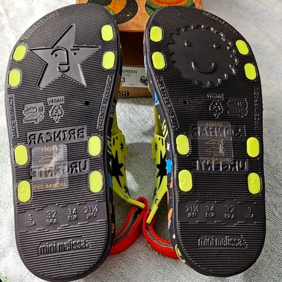 Mini Melissa   Fábula Collab Unisex Space Theme Sandals, Velcro, Size 3, NEW!