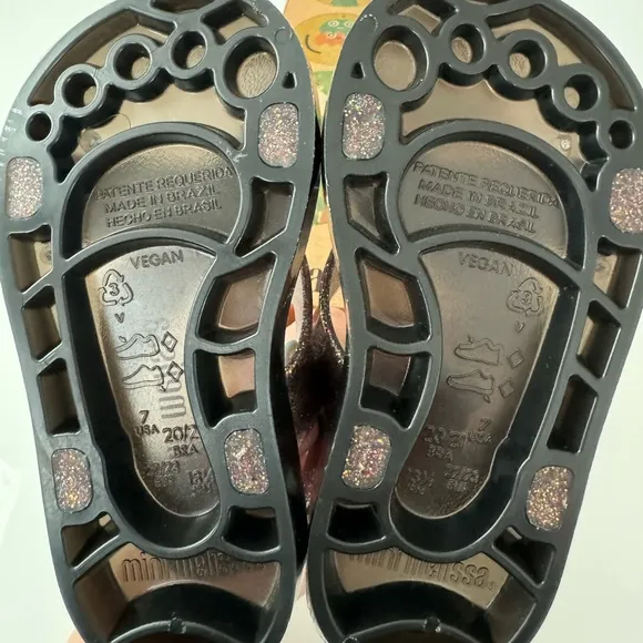 Mini Melissa Friendly Clear/Black/Multi Toddler Sandals Size 7