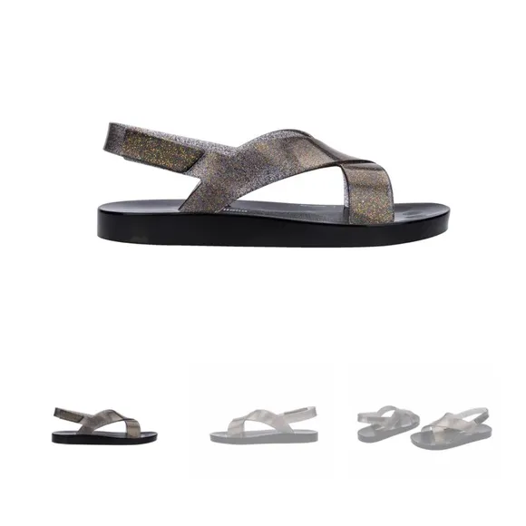 Mini Melissa Friendly Clear/Black/Multi Toddler Sandals Size 7
