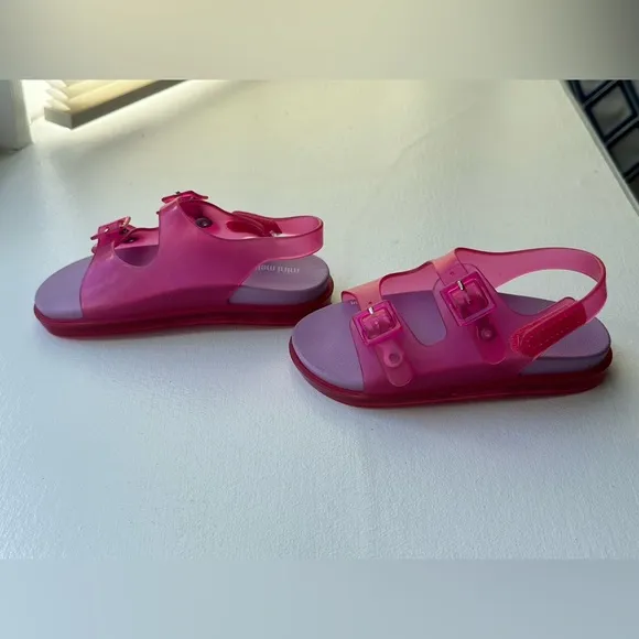 Mini Melissa Wide Sandals in Pink/Lilac Toddler size 8 NWT