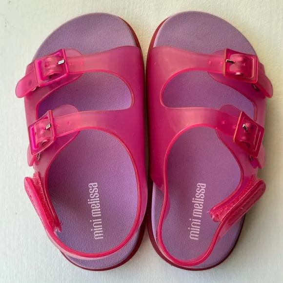 Mini Melissa Wide Sandals in Pink/Lilac Toddler size 8 NWT
