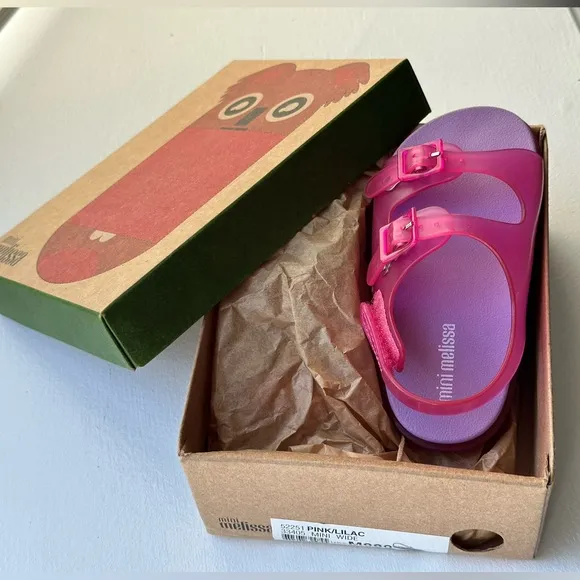 Mini Melissa Wide Sandals in Pink/Lilac Toddler size 8 NWT