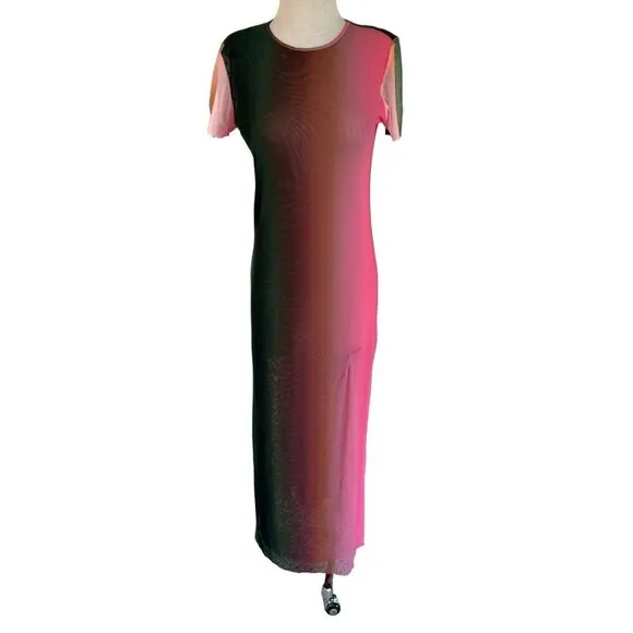 Misa Los Angeles Vanessa Dress in Cali Ombre Medium New as-is Womens Midi Long