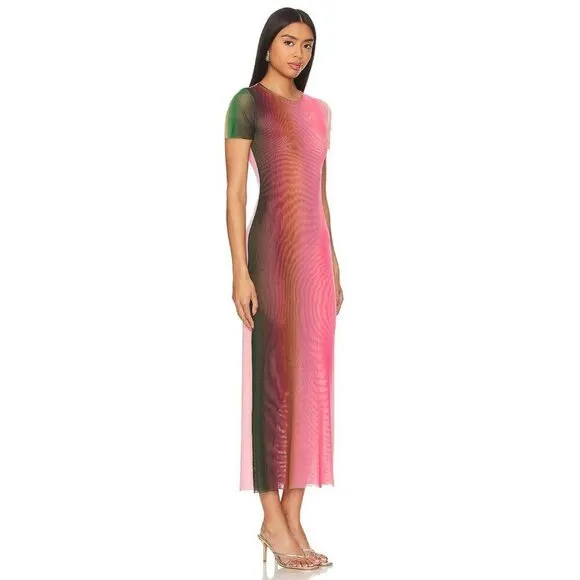 Misa Los Angeles Vanessa Dress in Cali Ombre Medium New as-is Womens Midi Long