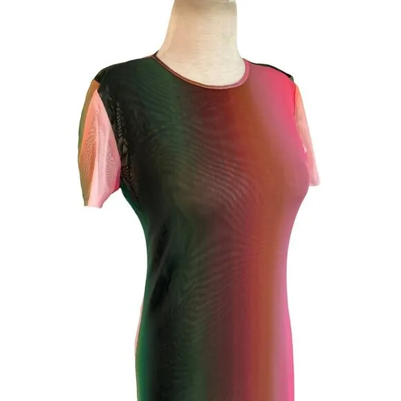 Misa Los Angeles Vanessa Dress in Cali Ombre Medium New as-is Womens Midi Long